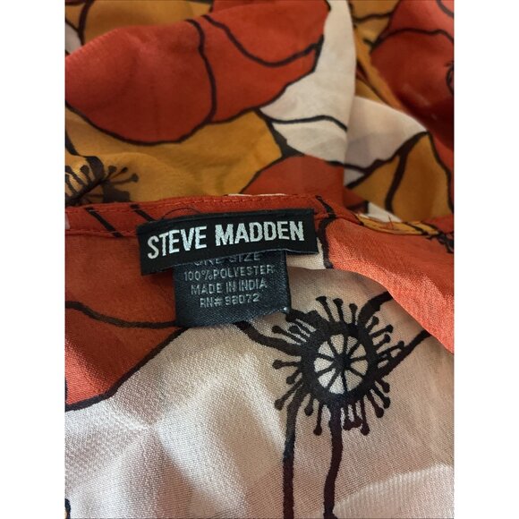 Steve Madden Womens One Size Floral Kimono Swim Cover Up Sheer Lightweight Wrap - Picture 6 of 7